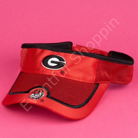 STARTER Other - Starter Georgia Bulldogs Vintage 1990s Satin Strapback Youth Visor in Red